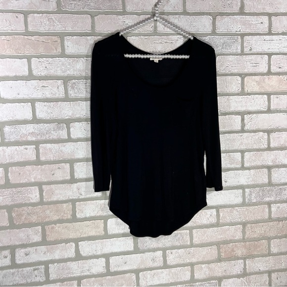 Ag Adriano Goldschmield Black Jaxon 3/4 sleeve Scoopneck Tee Size S - Picture 5 of 10